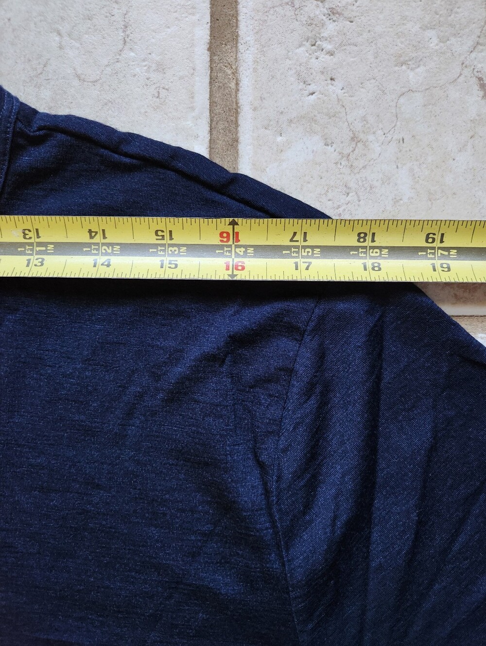 Unbound Merino Ultralight Crew Neck T-Shirt XL Navy Blue Wool Blend Tee - Picture 6 of 8